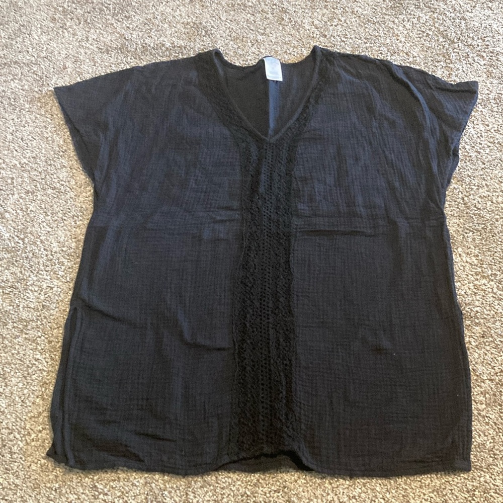 Kona Sol black bathing suit cover up, size small